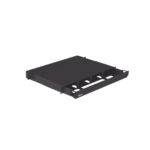 Panel de Distribución de Fibra Óptica, Acepta 4 Placas FAP o FMP, Bandeja Deslizable, Hasta 96 Fibras, Color Negro, 1UR FRE1UBL-FRENTE-l