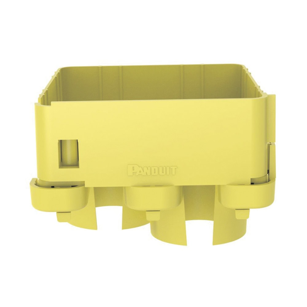 FRIDT4X4LYL-FRENTE-l Tapa con 2 Salidas a Tubo de 1.5in (38mm), Para uso con Canaletas 4X4 FiberRunner™, Color Amarillo FRIDT4X4LYL 2
