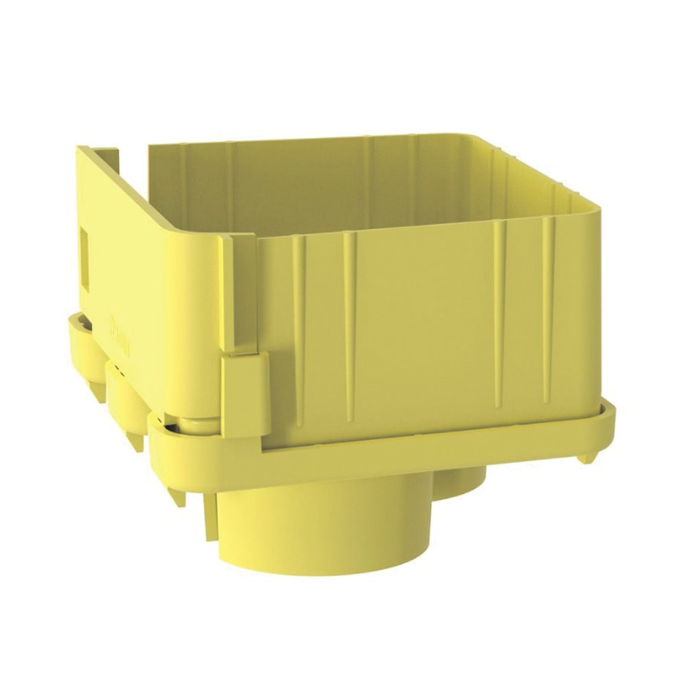 FRIDT4X4LYL-LAT-DER-l-1 Tapa con 2 Salidas a Tubo de 1.5in (38mm), Para uso con Canaletas 4X4 FiberRunner™, Color Amarillo FRIDT4X4LYL 4