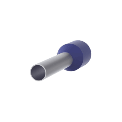 Ferrule Aislado PAN-TERM para Cable 14 AWG, Largo 12mm, DIN Color Azul. Paquete 500 Piezas