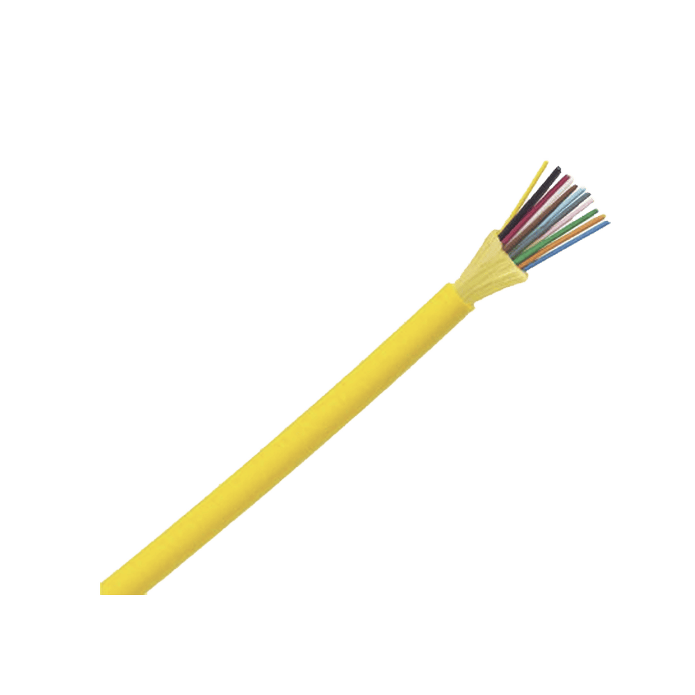 FSDP912Y-l Cable de Fibra Óptica de 12 hilos, Monomodo OS2 9/125, Interior, Tight Buffer 900um, No Conductiva (Dieléctrica), OFNP (Plenum), Precio Por Metro FSDP912Y 1