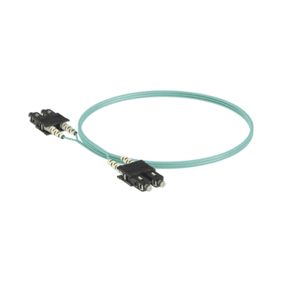 Jumper de Fibra Optica Multimodo 50/125 OM3, SC-SC Duplex, OFNR (Riser), Color Aqua, 2 Metros (6.56 Pies)