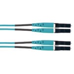 Jumper de Fibra Optica Multimodo 50/125 OM3, LC-LC Duplex, LSZH (Cero Halógenos), Color Aqua, 1 Metro (3.28 Pies) FX2ELLNLNSNM001-AD-1-l