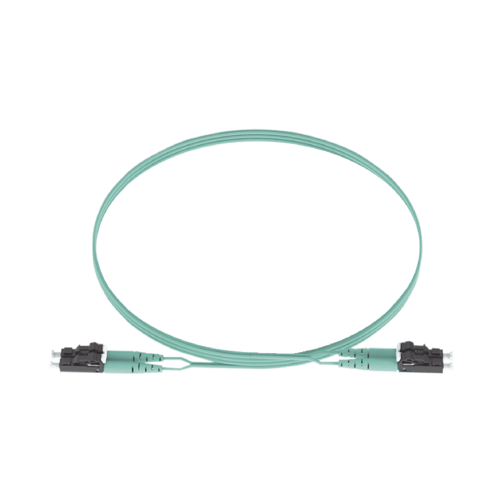 FX2ERLNLNSNM005-l Jumper de Fibra Optica Multimodo 50/125 OM3, LC-LC Duplex, OFNR (Riser), Color Aqua, 5 Metros (16.40 Pies) FX2ERLNLNSNM005 1