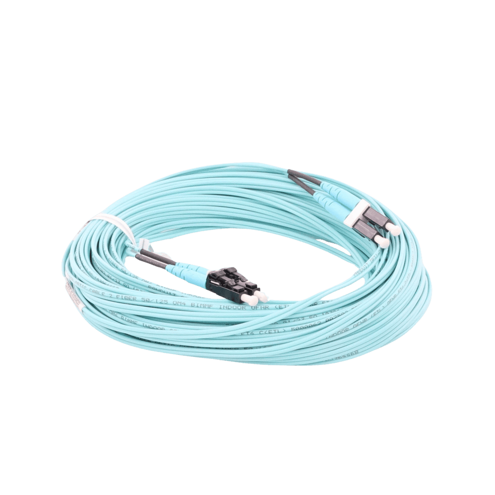 FZ2ERLNLNSNM020-AD-1-l Jumper de Fibra Optica Multimodo 50/125 OM4, LC-LC Duplex, OFNR (Riser), Color Aqua, 20 Metros (65.62 Pies) FZ2ERLNLNSNM020 2