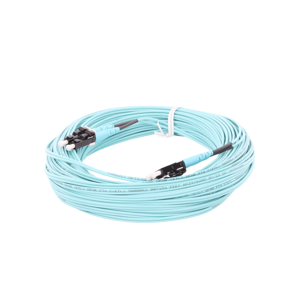 FZ2ERLNLNSNM020-AD-4-l Jumper de Fibra Optica Multimodo 50/125 OM4, LC-LC Duplex, OFNR (Riser), Color Aqua, 20 Metros (65.62 Pies) FZ2ERLNLNSNM020 5