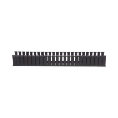Canaleta Ranurada de PVC sin Tapa, Tipo G, 82.6 mm de Ancho, 79.2 mm de Alto y 1828.8 mm de Largo, Color Negro