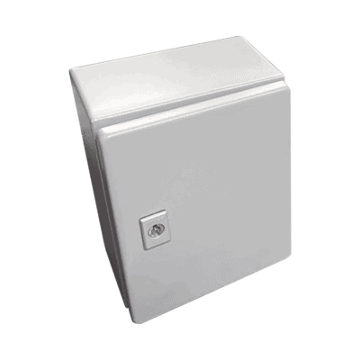 Gabinete de Acero, Nema 4 -IP 66 de 40 x 40 x 20 cm con Platina y certificado UL.