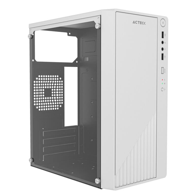 Gabinete Mini Torre Acteck KIOTO GC220 ESSENTIAL SERIES Factor de forma: Mini Torre, Panel Lateral Cristal Templado, Tarjetas madre compatibles: Micro ATX GABACT540_full