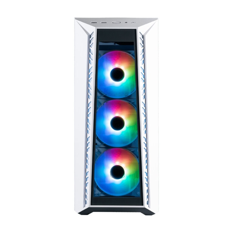 Gabinete COOLER MASTER  MB520-WGNN-S01 MasterBox MB520 ARGB con Ventana, panel frontal de vidrio templado, tres ventiladores CF120 ARGB incluidos