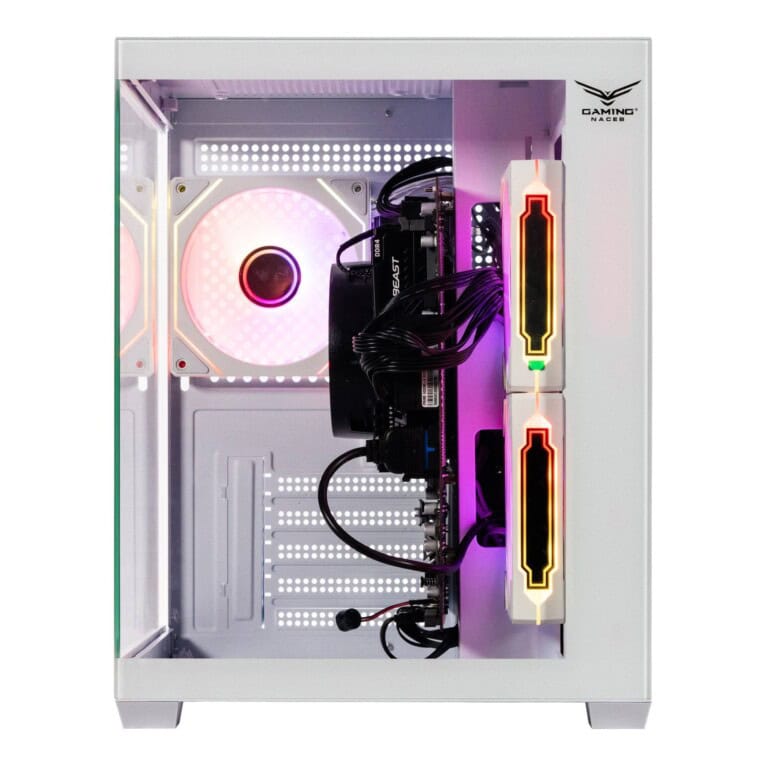NACEB GABINETE GAMER C/VENTANA Cristal templado, Ventiladores 2 Laterales, 1 Posterior USB 3.0 x2, USB 2.0 x1 HD Audio/HD Micrófono x1 ARGB NA-0636B