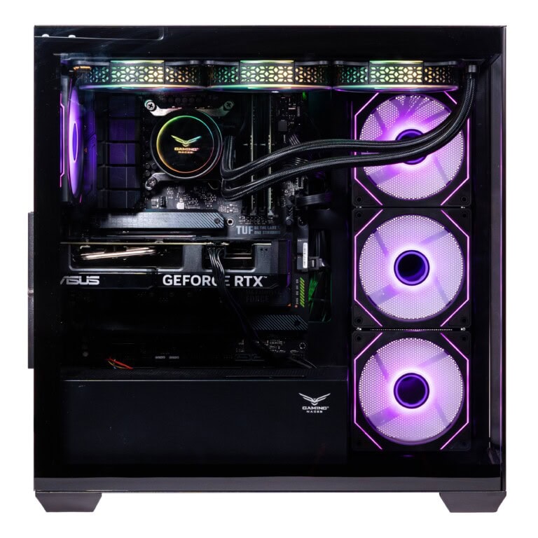 NACEB GABINETE GAMER MEDIA TORRE Cristal templado, ATX, MicroATX, Ventiladores 3 Frontales, 1 Posterior ARGB, USB 3.0x2 HD Audio/Micrófono x1 color negro N