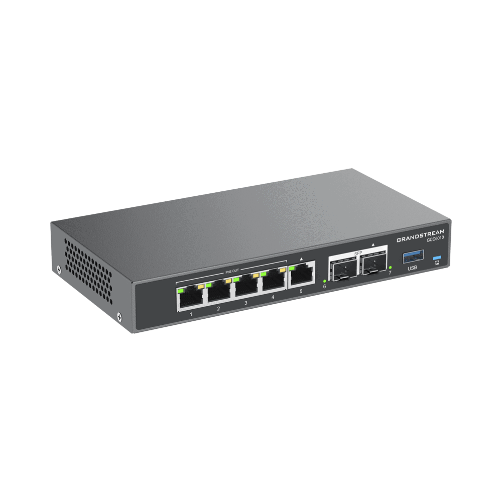 GCC6010-AD-3-l 4 en 1: Firewall Nueva Generación, Router, PBX IP, Switch Gigabit de 5 Puertos (4 PoE) y 2 Puertos SFP 2.5 Gigabit GCC6010 7