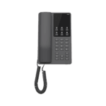 Teléfono IP Hotelero Wi-Fi, 2 líneas SIP con 2 cuentas, codec Opus, IPV4/IPV6, color negro, con gestión en la nube GDMS GHP621W-l
