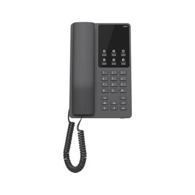 Teléfono IP Hotelero Wi-Fi, 2 líneas SIP con 2 cuentas, codec Opus, IPV4/IPV6, color negro, con gestión en la nube GDMS