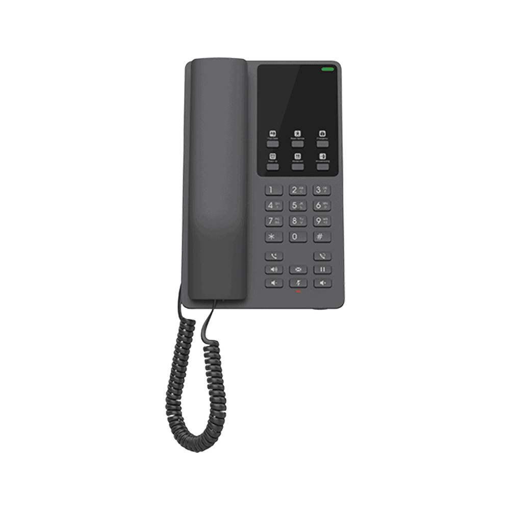GHP621W-l Teléfono IP Hotelero Wi-Fi, 2 líneas SIP con 2 cuentas, codec Opus, IPV4/IPV6, color negro, con gestión en la nube GDMS GHP621W 1