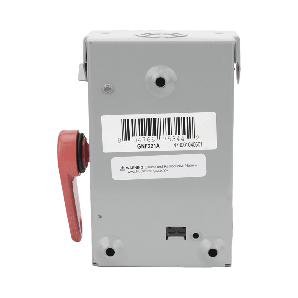 GNF221A-AD-3-l Interruptor de seguridad cerrado de doble ruptura. Interruptor de serie A, 2 polos, 2 hilos sin fusible, uso general. GNF221A 4