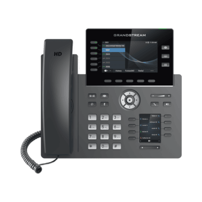 Teléfono IP Wi-Fi, Grado Operador, 6 líneas SIP con 6 cuentas, pantalla a color 4.3", puertos Gigabit, Bluetooth, PoE, codec Opus, IPV4/IPV6 con gestión en la nube GDMS