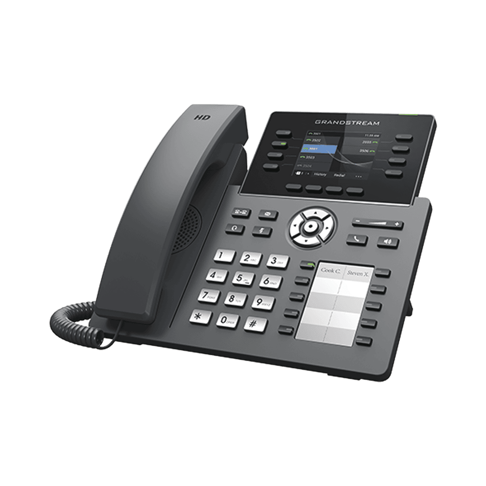 GRP2634-l Teléfono IP Wi-Fi, Grado Operador, 8 líneas SIP con 4 cuentas, pantalla a color 2.8", puertos Gigabit, Bluetooth, PoE, codec Opus, IPV4/IPV6 con gestión en la nube GDMS GRP2634 1