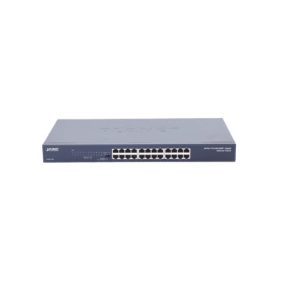 Switch No Administrable Gigabit de 24 Puertos 10/100/1000 Mbps, Con Modo Extendido Para Envió de Datos de Hasta 200 m