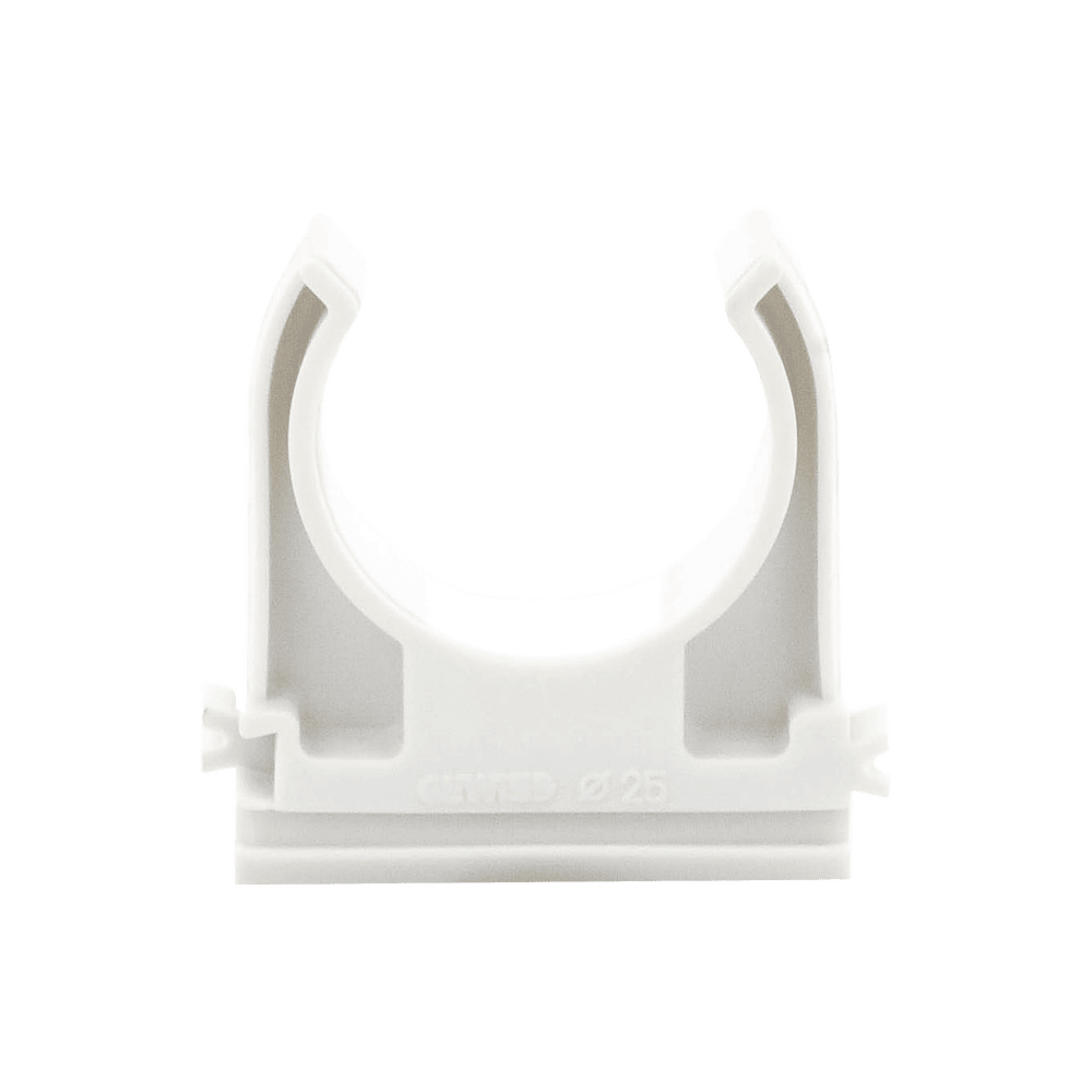 GW50603-AD-1-l Soporte de presión (Abrazadera), PVC Auto-extinguible, abierto para tubería de 25 mm GW-50-603 2