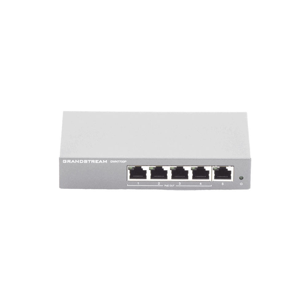 GWN7700P-AD-1-l Switch PoE+ Gigabit No Administrable / 5 puertos 10/100/1000 Mbps / 4 puertos PoE+ / hasta 60W GWN7700P 2