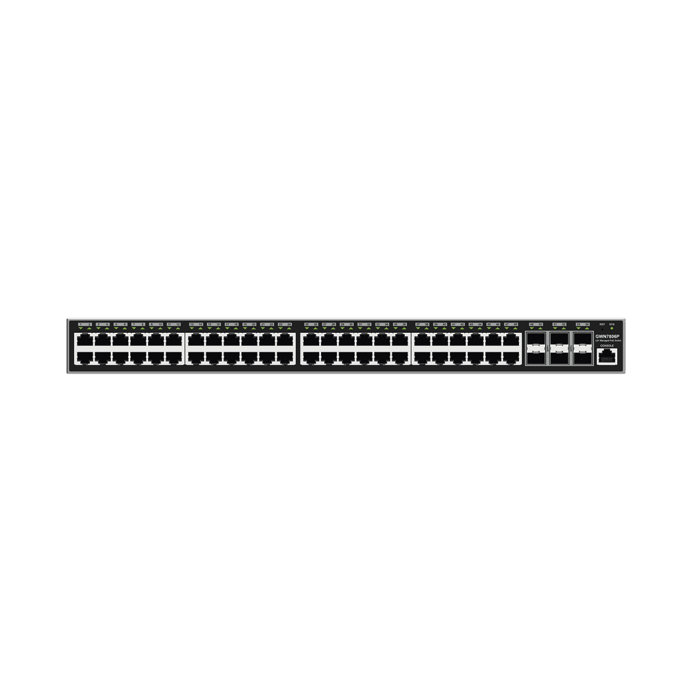 GWN7806P-AD-1-l Switch Gigabit PoE+ Administrable / 48 puertos 10/100/1000 Mbps + 6 Puertos SFP+ / Hasta 400W / Compatible con GWN Cloud. GWN7806P 2