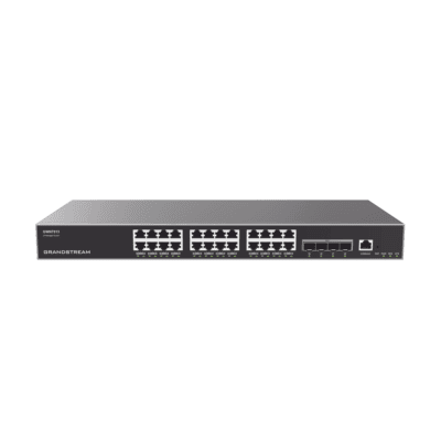 Switch Capa 3 Administrable / 24 puertos 10/100/1000 Mbps + 4 Puertos SFP+ de 10 Gigabits / Compatible con GWN Cloud.