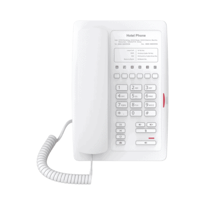 Teléfono IP WiFi para Hotelería, profesional con 6 teclas programables para servicio rápido (Hotline), plantilla personalizable con PoE