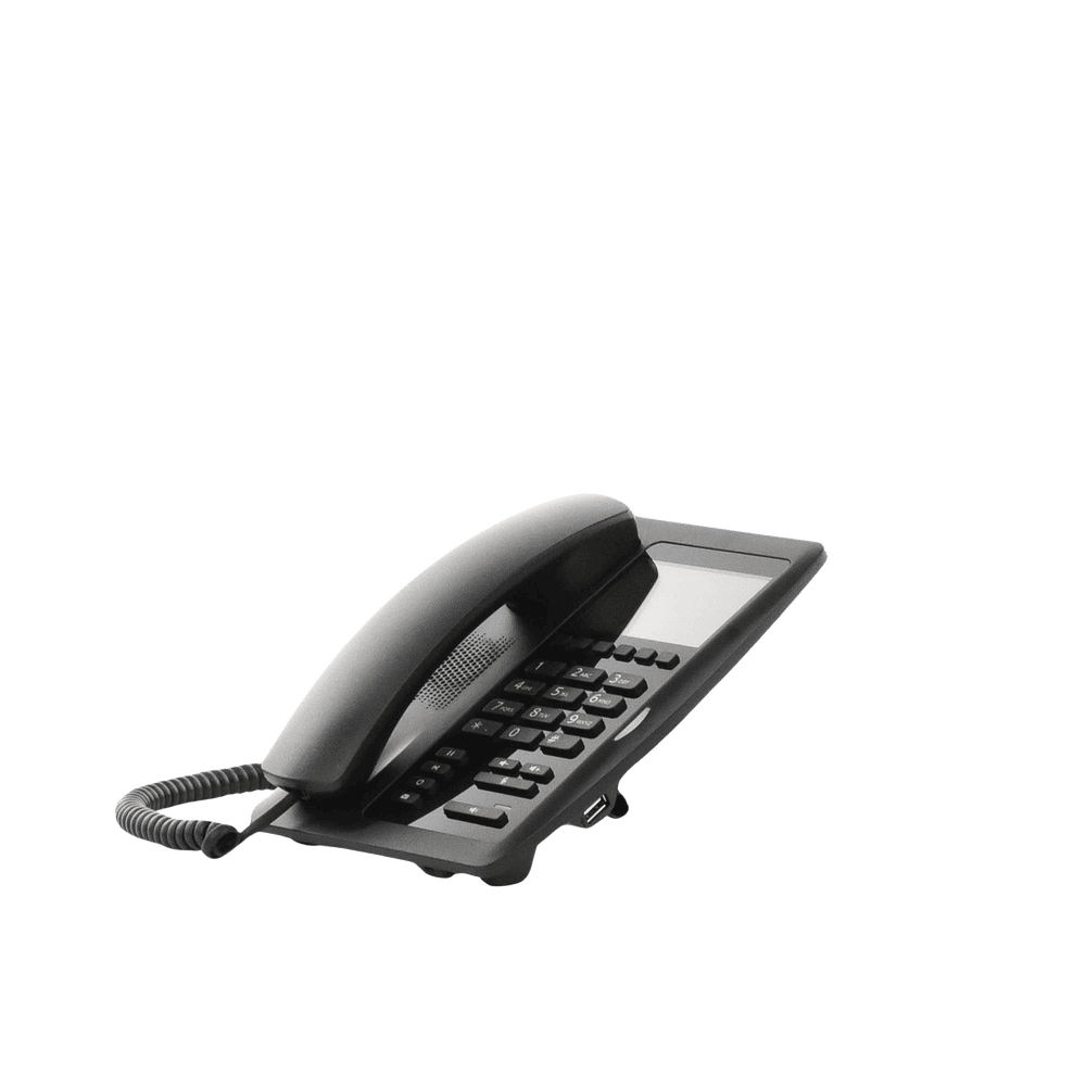 H5WB-AD-5-l (H5W Color Negro)Teléfono IP WiFi para Hotelería, profesional de gama alta con pantalla LCD de 3.5 pulgadas a color, 6 teclas programables para servicio rápido (Hotline) PoE H5WB 6