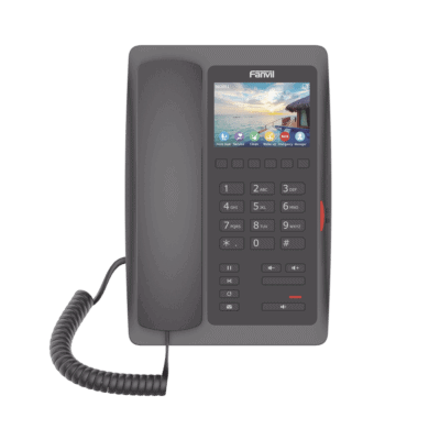 (H5W Color Negro)Teléfono IP WiFi para Hotelería, profesional de gama alta con pantalla LCD de 3.5 pulgadas a color, 6 teclas programables para servicio rápido (Hotline) PoE