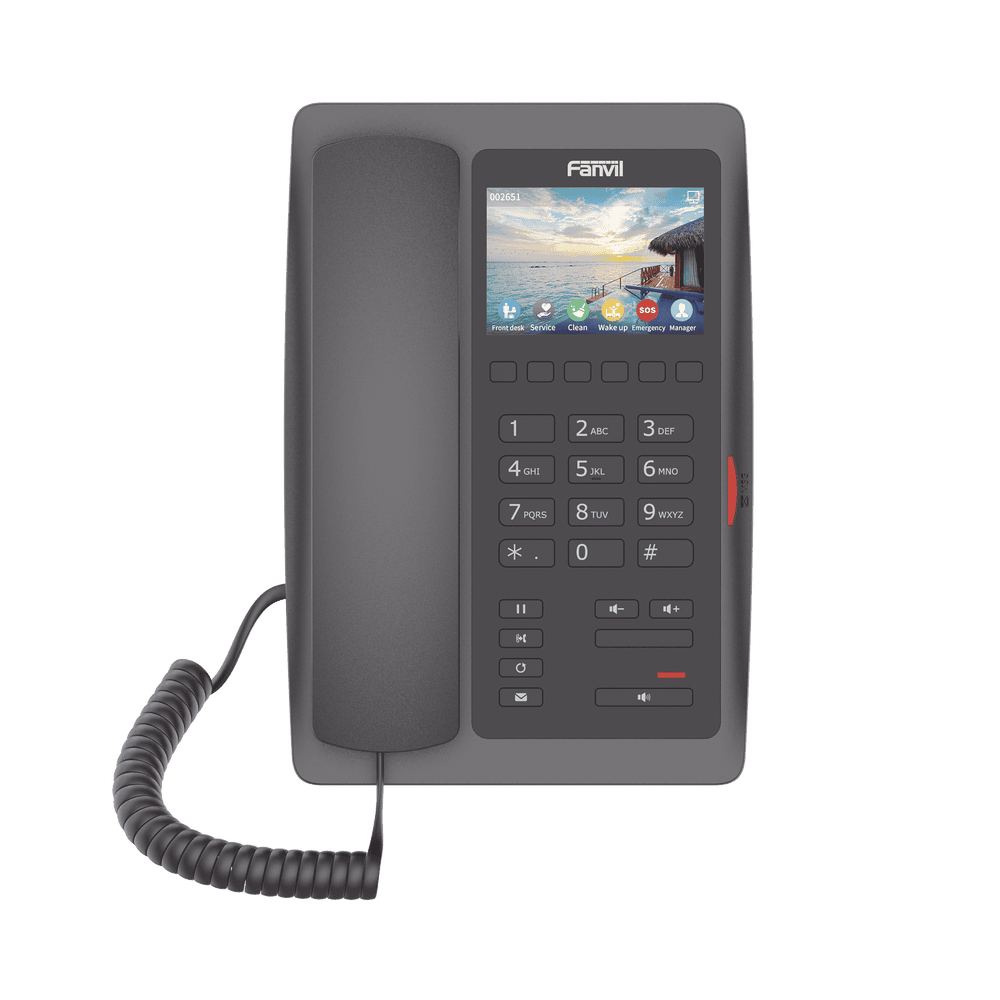 H5WB-l (H5W Color Negro)Teléfono IP WiFi para Hotelería, profesional de gama alta con pantalla LCD de 3.5 pulgadas a color, 6 teclas programables para servicio rápido (Hotline) PoE H5WB 1
