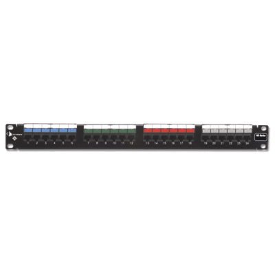 Patch Panel UTP HD6 de 24 Puertos, Precargado con Jacks Categoría 6, Plano, 1UR