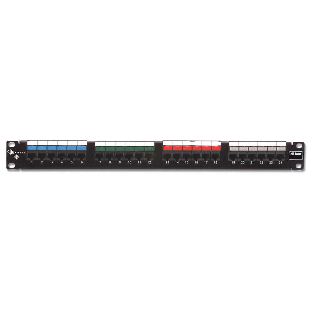 HD624-l Patch Panel UTP HD6 de 24 Puertos, Precargado con Jacks Categoría 6, Plano, 1UR HD6-24 1