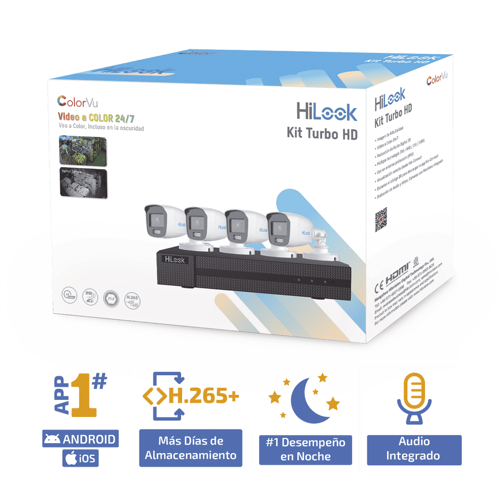HL1080CV_A-LIST-l Kit TurboHD 1080p / DVR 4 Canales / 4 Cámaras Bala ColorVu con Micrófono Integrado / Fuente de Poder / Accesorios de Instalación HL-1080-CV/A 2