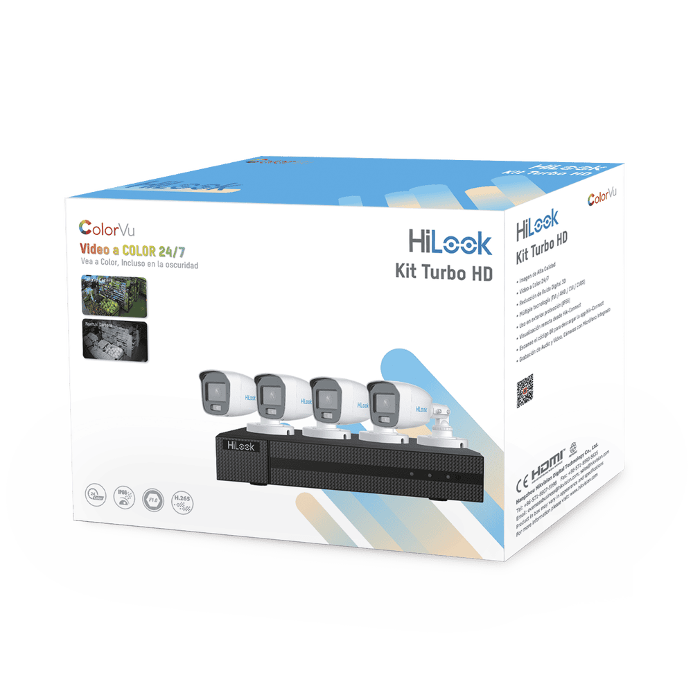 HL1080CV_A-l Kit TurboHD 1080p / DVR 4 Canales / 4 Cámaras Bala ColorVu con Micrófono Integrado / Fuente de Poder / Accesorios de Instalación HL-1080-CV/A 1