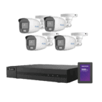 Kit TurboHD 1080p + SSD 1 TB / DVR 4 Canales / 4 Cámaras Bala ColorVu con Micrófono Integrado / Fuente de Poder / Accesorios de Instalación HL1080CV_A_1TB-l