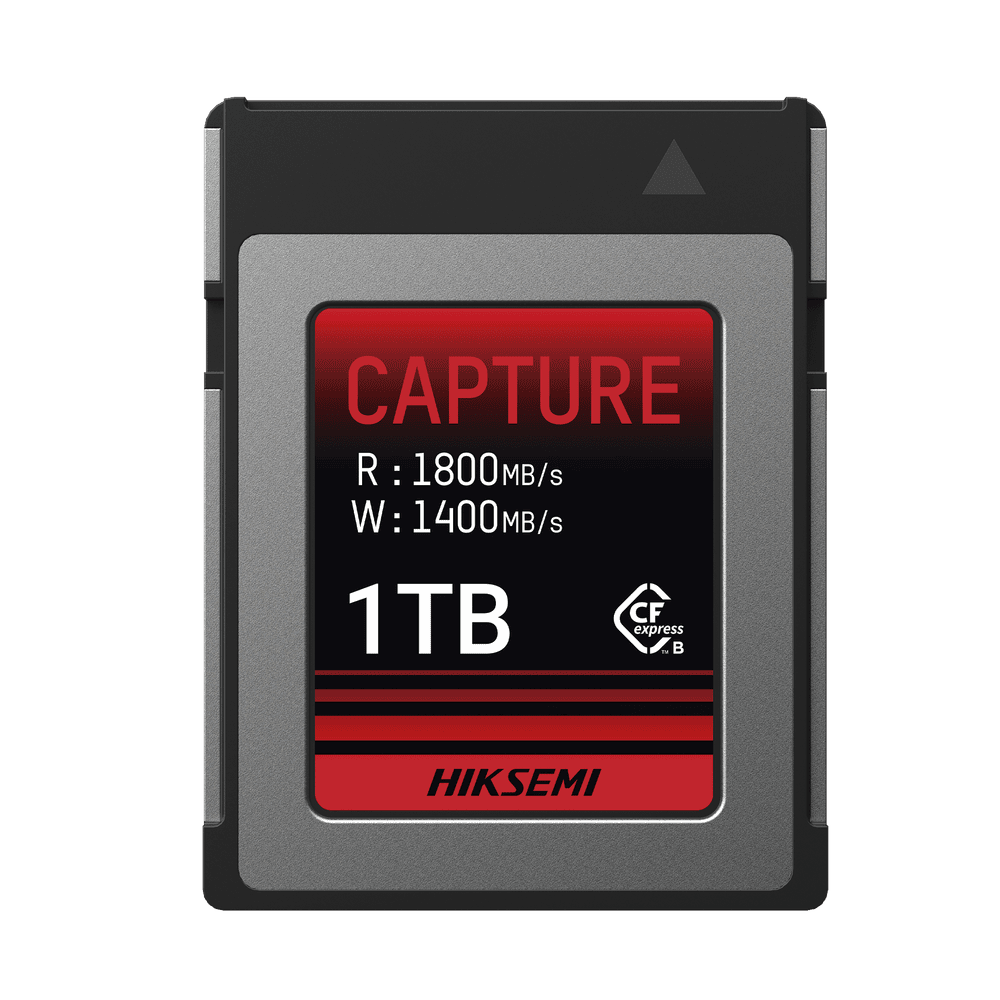 HSCFEE300_1T-l-1 Memoria CFexpress tipo B / Clase 10 de 1 TB / Especializada para Cámaras de Fotografía y Video / 1800 MB/s Lectura / 1600 MB/s Escritura HS-CFE-E300/1T 1