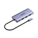Hub (Adaptador) USB - C / 11 en 1 / 1 Salida HDMI (4K) / 2 Salida USB 2.0 / 2 Salidas USB 3.0 / 1 Salida VGA / 1 Salida SD (Memoria SD) / 1 Salida TF (Micro SD) / 1 Salida de Audio (8 - 48 KHz) / 1 Salida RJ45 / 1 Entrada USB - C (Carga Rapida) HSHUBDS11-AD-1-l