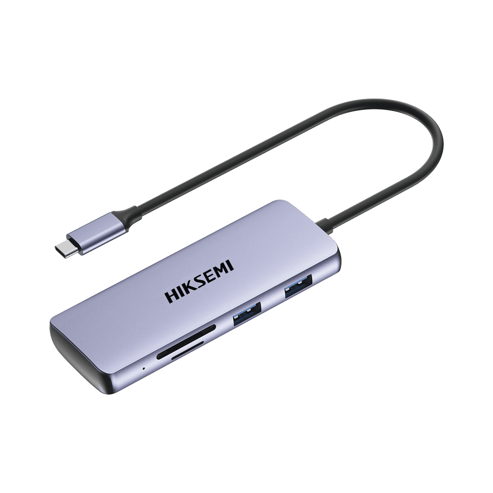 HSHUBDS8-AD-2-l Hub (Adaptador) USB - C / 8 en 1 / 1 Salida HDMI (4K) / 1 Salida USB 2.0 / 3 Salidas USB 3.0 / 1 Salida SD (Memoria SD) / 1 Salida TF (Micro SD) / 1 Entrada USB - C (Carga Rapida / 100 Watts) HS-HUB-DS8 3