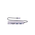 Hub (Adaptador) USB - C / 8 en 1 / 1 Salida HDMI (4K) / 1 Salida USB 2.0 / 3 Salidas USB 3.0 / 1 Salida SD (Memoria SD) / 1 Salida TF (Micro SD) / 1 Entrada USB - C (Carga Rapida / 100 Watts) HSHUBDS8-AD-3-l