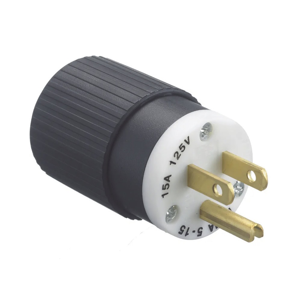 HUBBRY5266NP-AD-2-l Clavija Negra 15 A 125 V CA 2 Polos 3 Hilos (NEMA 5-15P). HUB-BRY-5266-NP 3
