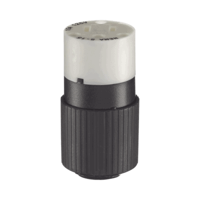 Conector de 15 A 125 V CA/ 2 Polos 3 Hilos/ Grado Industrial/ Color Blanco y Negro/ NEMA 5-15R.