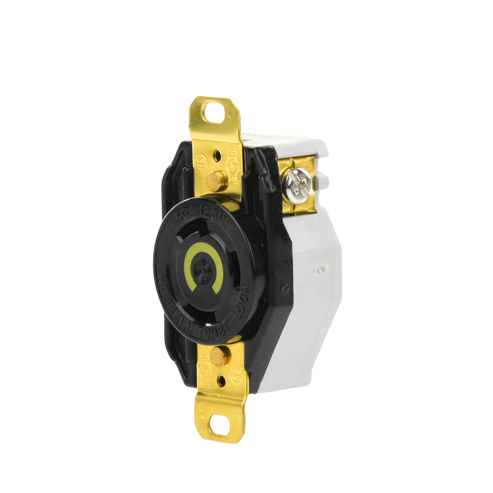 HUBHBL2610-AD-3-l Receptáculo de Media Vuelta Industrial 30 A 125 V CA 2 Polos 3 Hilos (Nema L5-30R) Color Negro. HUB-HBL-2610 4