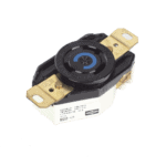 Receptáculo de Media Vuelta Industrial 30 A 250 V CA 2 Polos 3 Hilos (Nema L6-30R) Color Negro. HUBHBL2620-AD-3-l