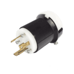 Clavija Industrial con Bloqueo de Media Vuelta / 30 A 250 V CA / 2 Polos 3 Hilos / Color Blanco y Negro / Nema L6-30P. HUBHBL2621-AD-3-l