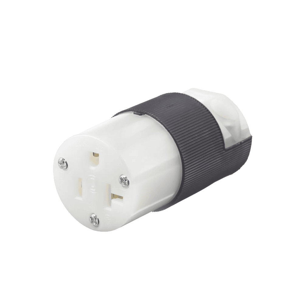 HUBHBL5369C-l Conector Entrada Recta/ 20 A 125V/ 2 Polos 3 Hilos/ Nema 5-20 R/ Grado Industrial- Comercial / Color Negro-Blanco. HUB-HBL5369C 1