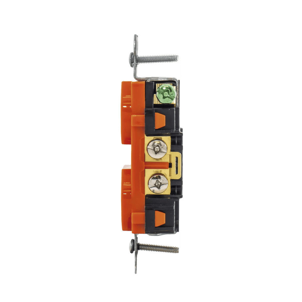 HUBIG5352-AD-4-l Contacto Dúplex Conexión a Tierra Aislada/ 20 A 125 V/ 2 polos 3 Hilos/ Color naranja/ Nema 5- 20R/ Grado Comercial. HUB-IG5352 5