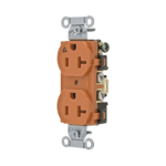 Contacto Dúplex Conexión a Tierra Aislada/ 20 A 125 V/ 2 polos 3 Hilos/ Color naranja/ Nema 5- 20R/ Grado Comercial. HUBIG5352-l