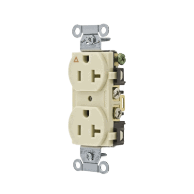 Contacto Dúplex Conexión a Tierra Aislada/ 20 A 125 V/ 2 polos 3 Hilos/ Color Marfil/ Nema 5- 20R/ Grado Comercial.